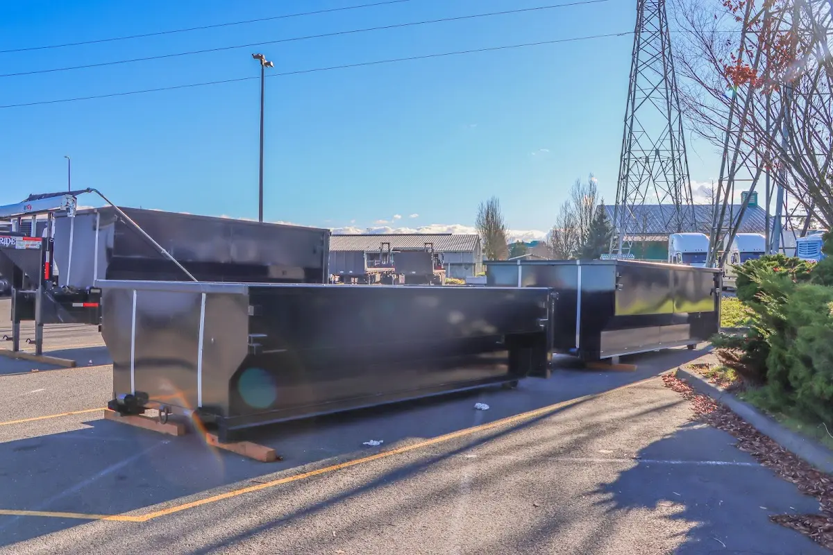 Roll-off dumpster ready for waste disposal at job site for Construction Dumpster Rental in Lower Nazareth